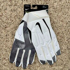 Nike D-Tack 6.0 Linemen NFL Football Gloves (1-Pair) White, Men’s Size 4XL (New)